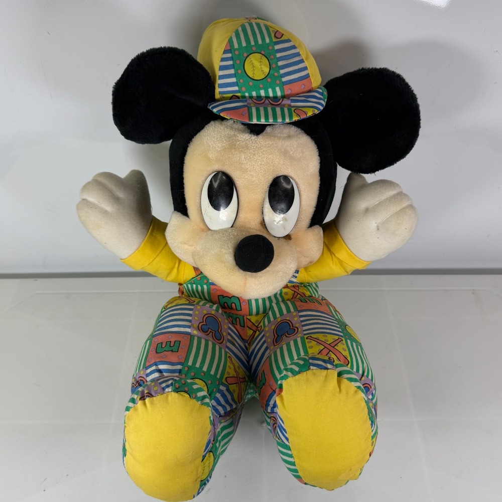 Applause Disney Baby Mickey‎ Mouse Plush Toy 14 Inch Vintage Retro Outfit